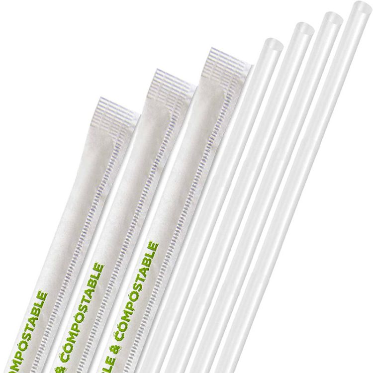 Fully Biodegradable PLA Drinking Straw Disposable Compostable Bubble Tea Straw For Beverage