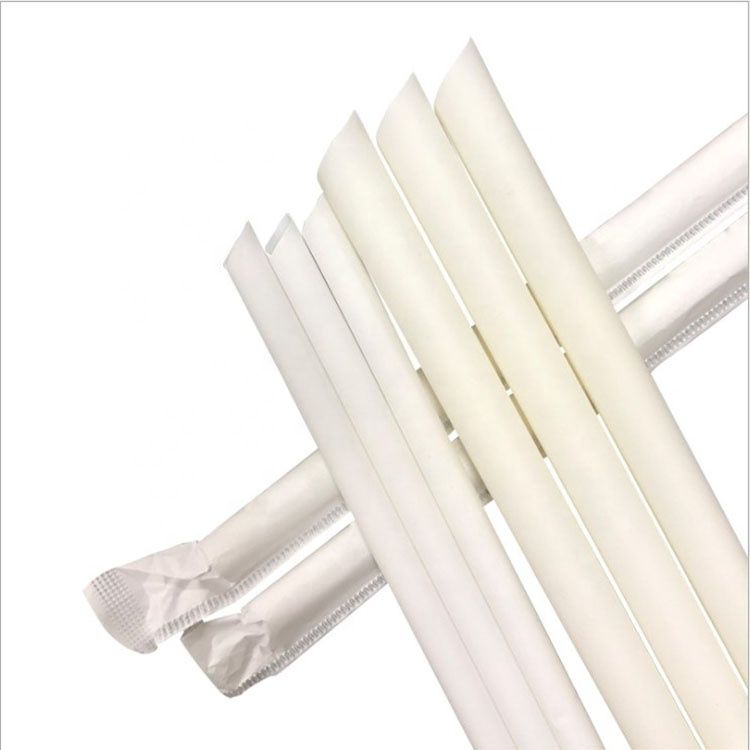 Degradable Polylactic Acid PLA Straw Disposable Pointed Straws Single Individually Packaged Straws